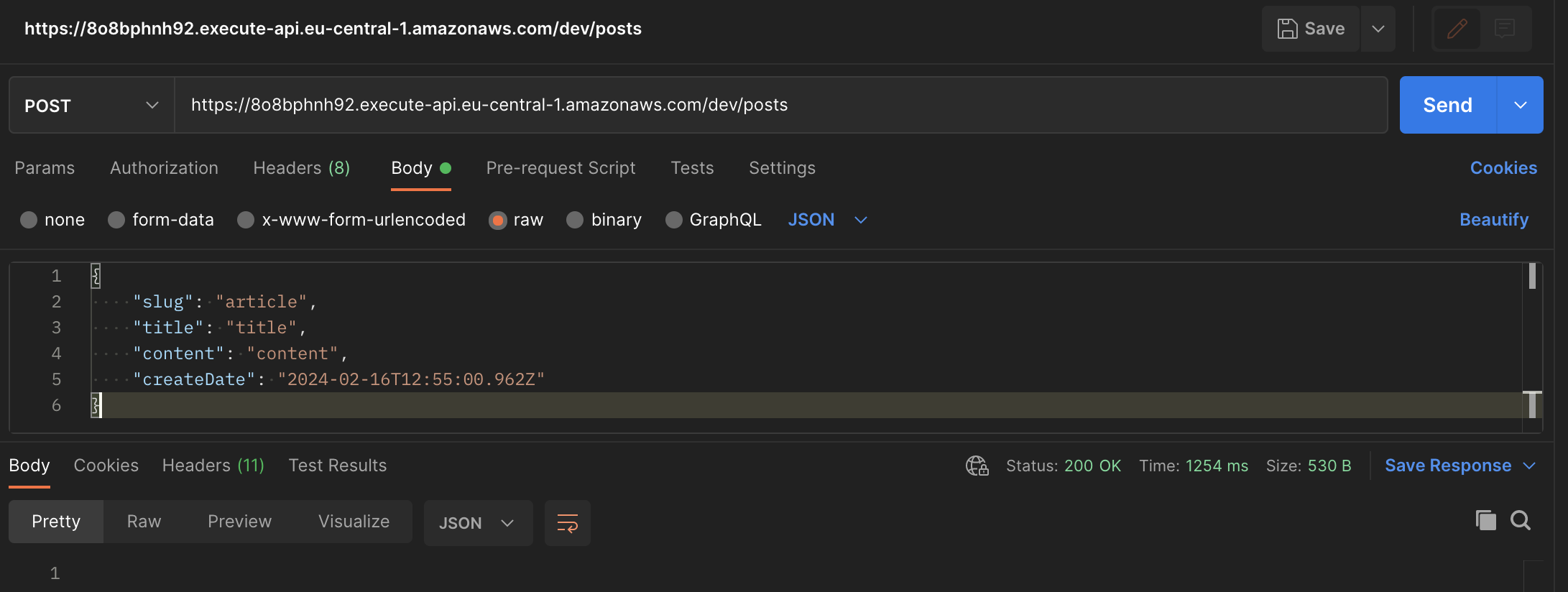 Post creation test